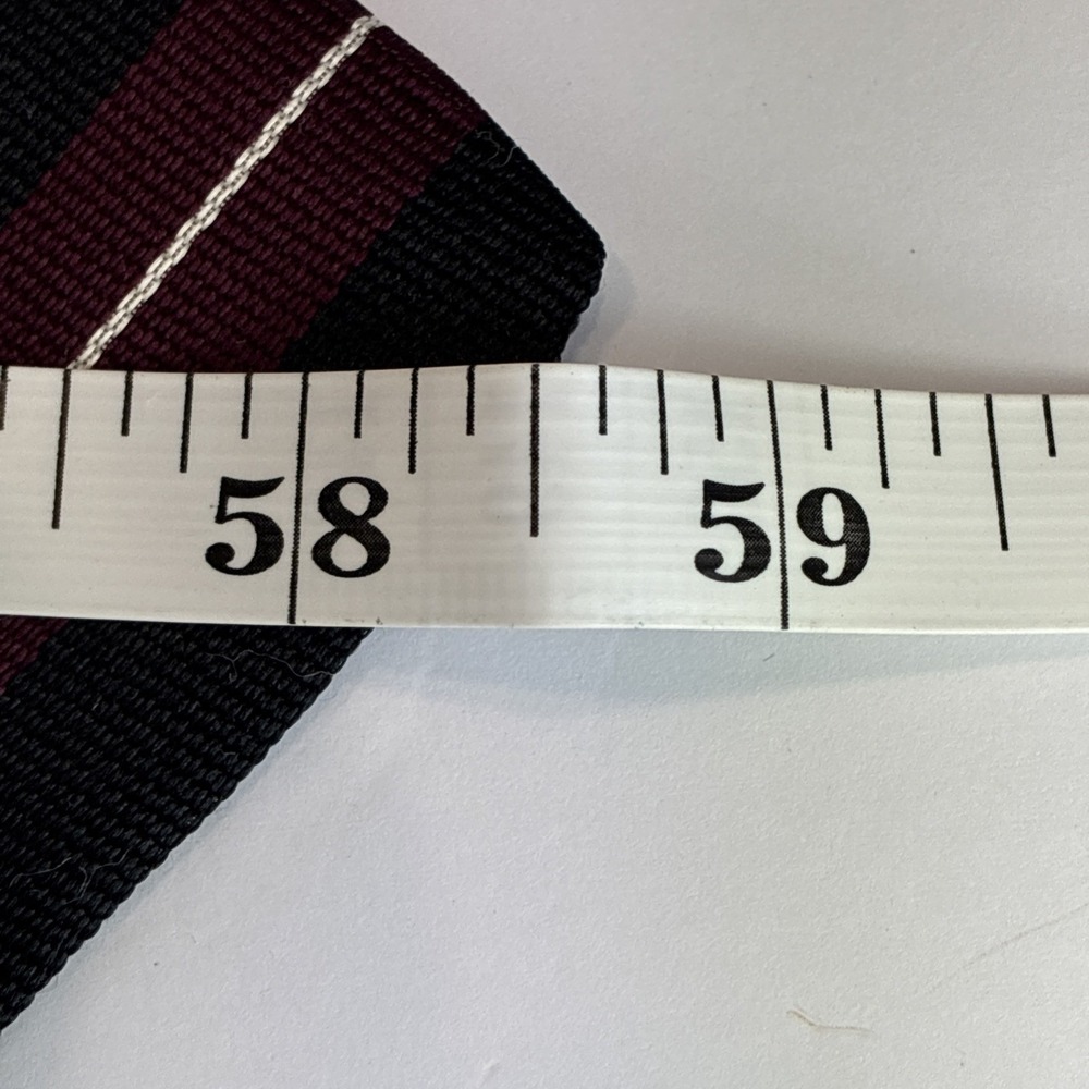 REPP M. Sussex LTD. London Tie All Silk Black Red Sliver Stripe Hand Made 3.5x58 - Picture 3 of 11